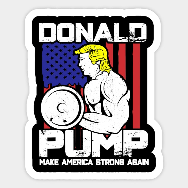 Funny Trump Donald Pump Workout Gym Fitness Sticker by Jessica Co